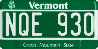 VT license plate NQE930