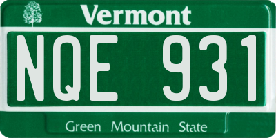 VT license plate NQE931