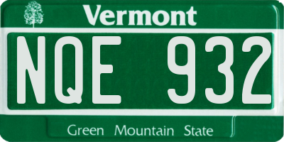 VT license plate NQE932