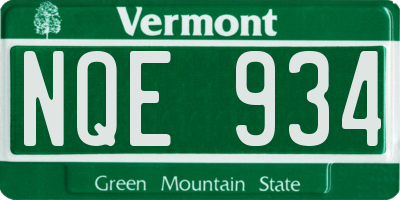 VT license plate NQE934