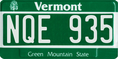 VT license plate NQE935