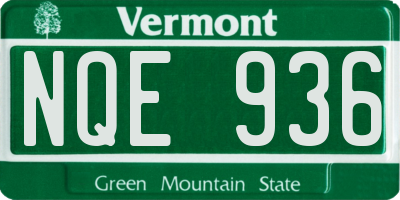 VT license plate NQE936
