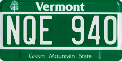 VT license plate NQE940