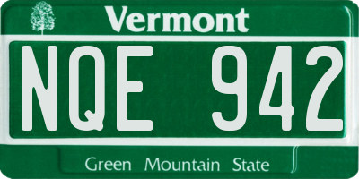 VT license plate NQE942