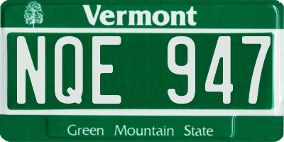 VT license plate NQE947