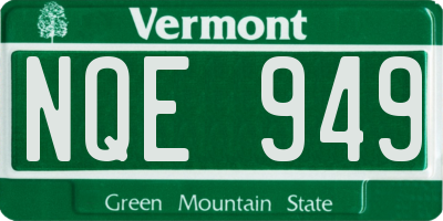 VT license plate NQE949