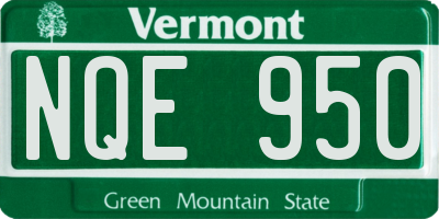 VT license plate NQE950