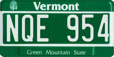 VT license plate NQE954