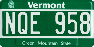 VT license plate NQE958