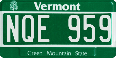 VT license plate NQE959