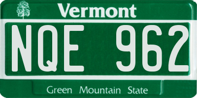 VT license plate NQE962