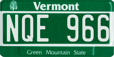 VT license plate NQE966