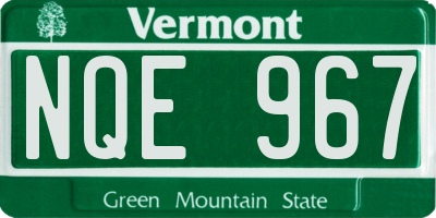 VT license plate NQE967
