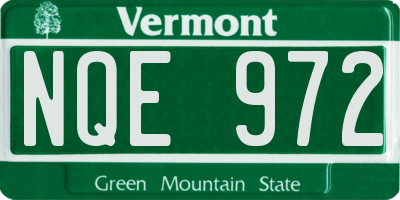 VT license plate NQE972