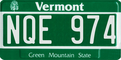 VT license plate NQE974