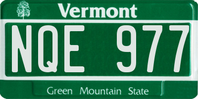 VT license plate NQE977