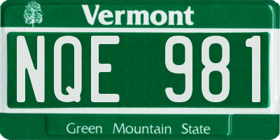 VT license plate NQE981