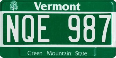 VT license plate NQE987