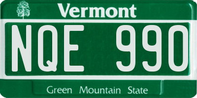 VT license plate NQE990