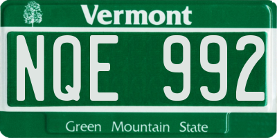 VT license plate NQE992