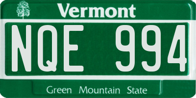 VT license plate NQE994