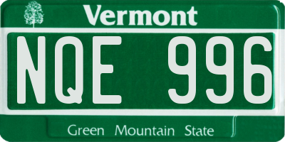 VT license plate NQE996