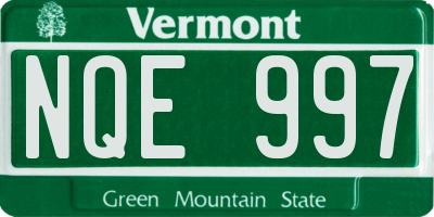 VT license plate NQE997