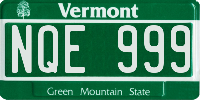 VT license plate NQE999