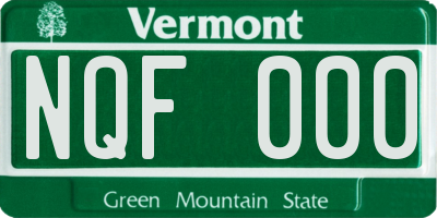 VT license plate NQF000
