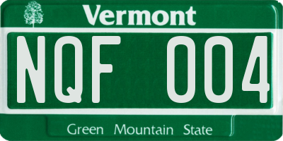 VT license plate NQF004