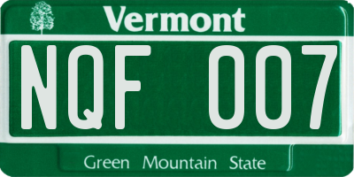 VT license plate NQF007