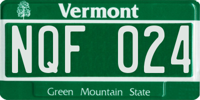 VT license plate NQF024