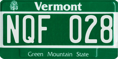 VT license plate NQF028