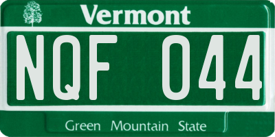 VT license plate NQF044