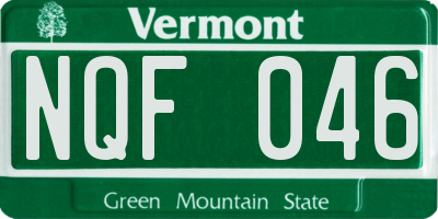 VT license plate NQF046