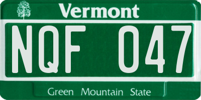 VT license plate NQF047