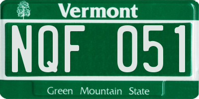 VT license plate NQF051