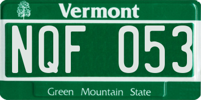 VT license plate NQF053