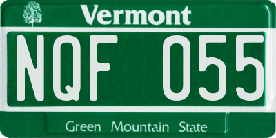 VT license plate NQF055