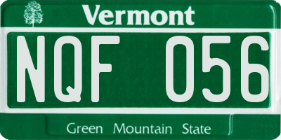 VT license plate NQF056