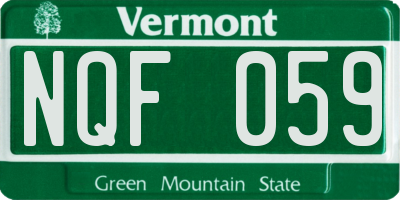 VT license plate NQF059