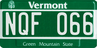 VT license plate NQF066