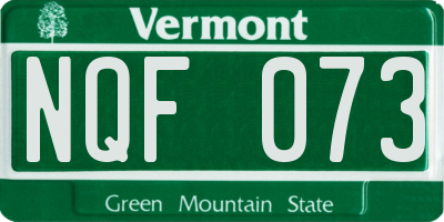 VT license plate NQF073