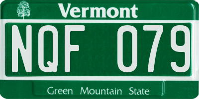 VT license plate NQF079