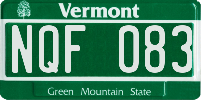 VT license plate NQF083
