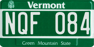 VT license plate NQF084