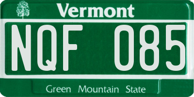 VT license plate NQF085
