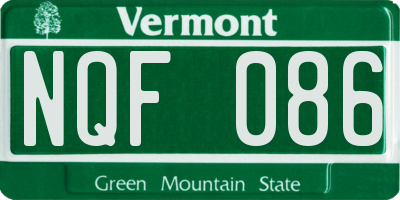 VT license plate NQF086