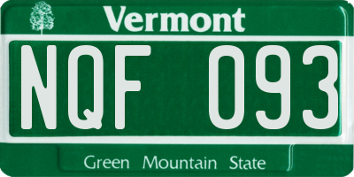 VT license plate NQF093