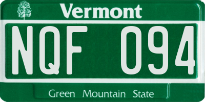 VT license plate NQF094